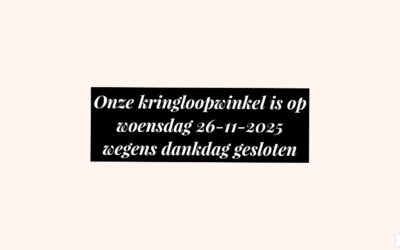 Met dankdag gesloten woensdag 26-11-2025