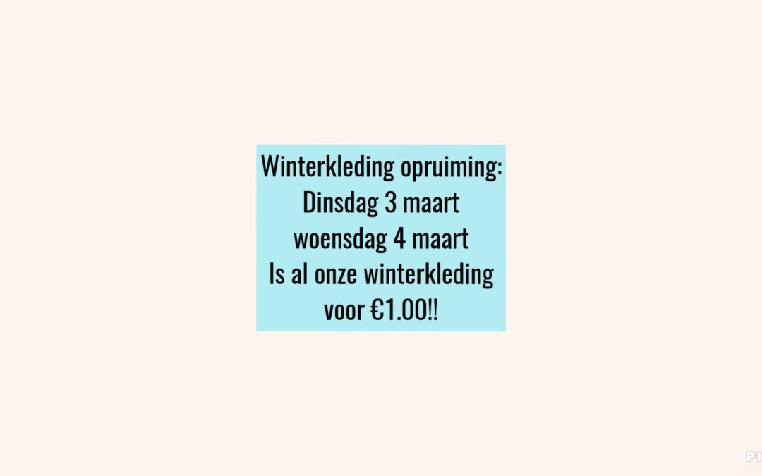 Korting winterkleding alles voor €1.00